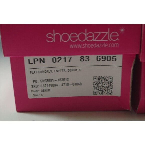 Shoe Dazzle Blue Denim Rhinestone Embellished Slide Mules size 6 - Picture 6 of 6